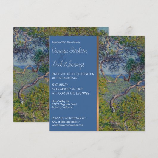 Uitnodiging tot het liefst Monet Wedding (Voorkant / Achterkant)