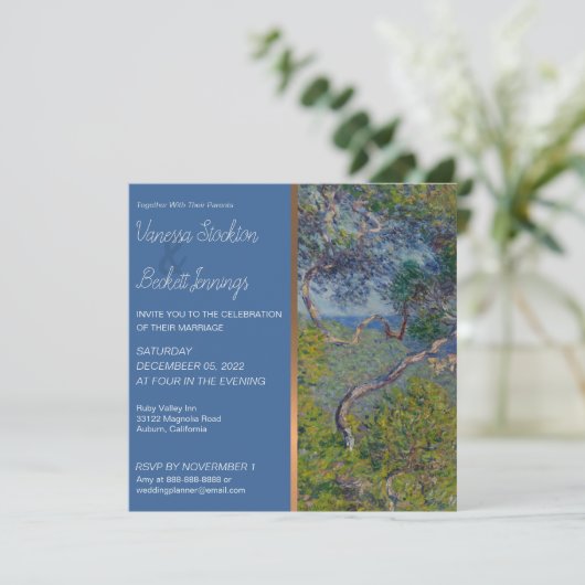 Uitnodiging tot het liefst  Monet Wedding (Staand voorkant)