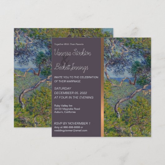 Uitnodiging tot het liefst Monet Wedding (Voorkant / Achterkant)