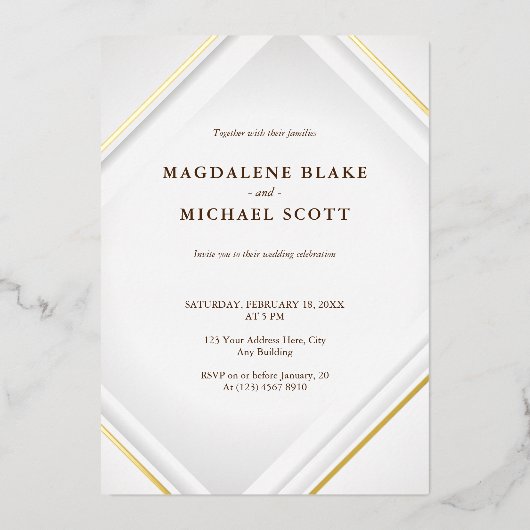 Uitnodiging tot het Lijst van de Folie van de goud (Voorkant)