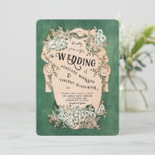  uitnodiging tot het Lijst van Floral (Staand voorkant)