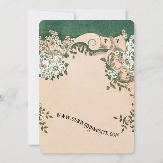  uitnodiging tot het Lijst van Floral (Achterkant)