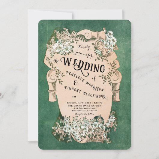  uitnodiging tot het Lijst van Floral (Voorkant)