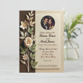  uitnodiging tot het Lijst van Floral (Staand voorkant)