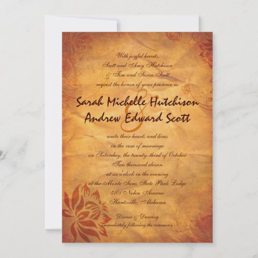 Uitnodiging tot het Lijst van het Rustische Venste (Achterkant)