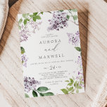 Uitnodiging tot het Lila Casual huwelijk<br><div class="desc">Deze netelige lila uitnodiging voor een casual bruiloft is perfect voor een lente- of zomerhuwelijk. Het romantische en elegante bloemontwerp kenmerkt waterverf paarse lila bloemen met een boho country tuin.</div>