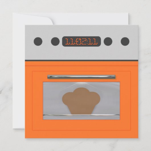 Uitnodiging tot het ontvangen van baby Bun (oranje (Voorkant)