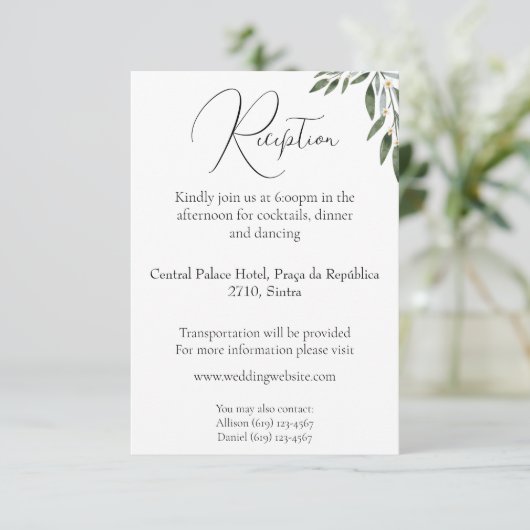 Uitnodiging tot het ontvangen van bruidjes en eenv (Staand voorkant)