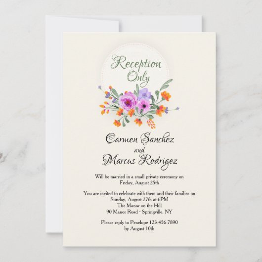 Uitnodiging tot het ontvangen van elopement (Voorkant)