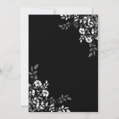 Uitnodiging tot het ontvangen van Floral in zwart- (Achterkant)