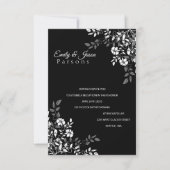 Uitnodiging tot het ontvangen van Floral in zwart- (Voorkant)