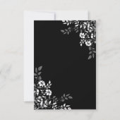 Uitnodiging tot het ontvangen van Floral in zwart- (Achterkant)
