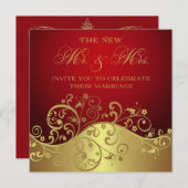 Uitnodiging tot het ontvangen van rode en goudpost (Voorkant / Achterkant)