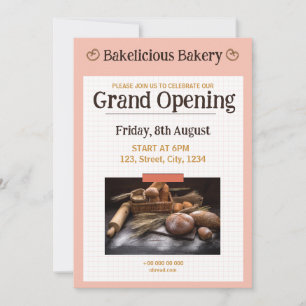 uitnodiging tot het openen van bakkerij