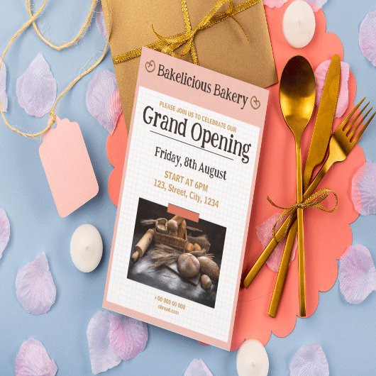 uitnodiging tot het openen van bakkerij