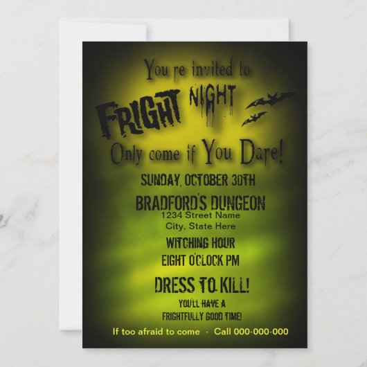 Uitnodiging tot het oprichten van Halloween Haunte (Achterkant)