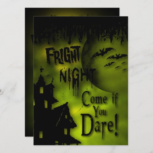 Uitnodiging tot het oprichten van Halloween Haunte (Voorkant / Achterkant)