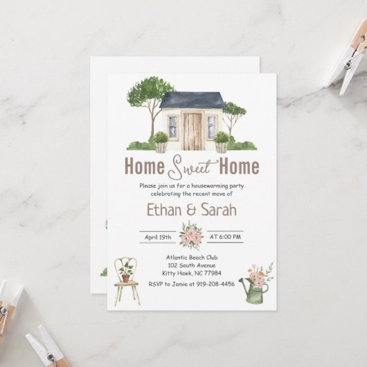 Uitnodiging tot het opwarmen van huizen (Voorkant / Achterkant in situ)