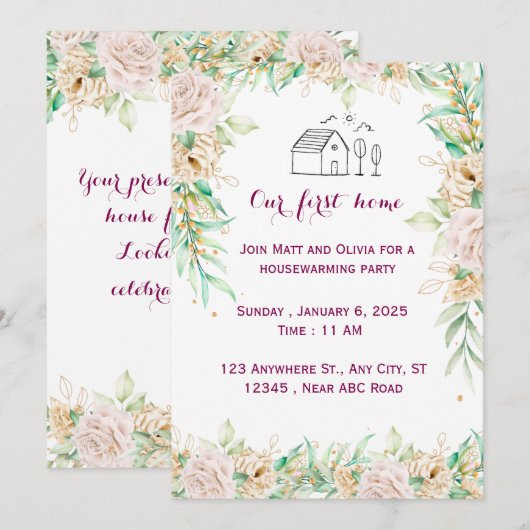 Uitnodiging tot het opwarmen van huizen (Voorkant / Achterkant)