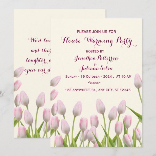 Uitnodiging tot het opwarmen van huizen (Voorkant / Achterkant)