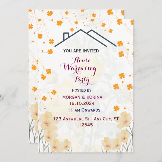 Uitnodiging tot het opwarmen van huizen (Voorkant / Achterkant)