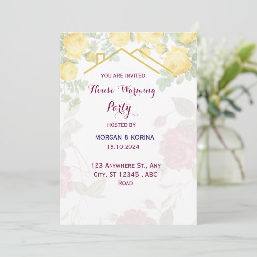 Uitnodiging tot het opwarmen van huizen (Staand voorkant)