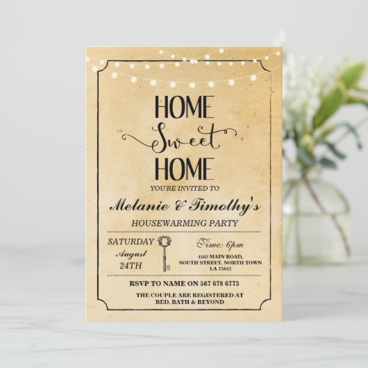 Uitnodiging tot het opwarmen van woonhuizen in Roe (Staand voorkant)