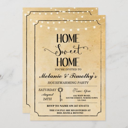 Uitnodiging tot het opwarmen van woonhuizen in Roe (Voorkant / Achterkant)