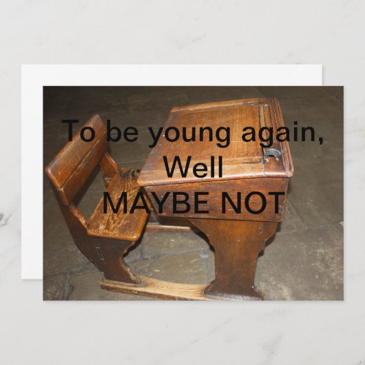 Uitnodiging tot het oude bureau van de Wooden-scho (Voorkant / Achterkant)