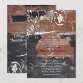 Uitnodiging tot het oude Rode Brick-huwelijk (Voorkant / Achterkant)