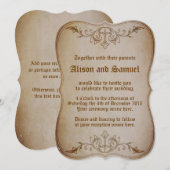 Uitnodiging tot het oude Sepia Wedding (Voorkant / Achterkant)