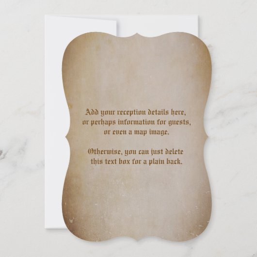 Uitnodiging tot het oude Sepia Wedding (Achterkant)