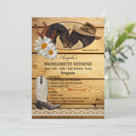 Uitnodiging tot het programma Cowgirl Bachelorette (Staand voorkant)