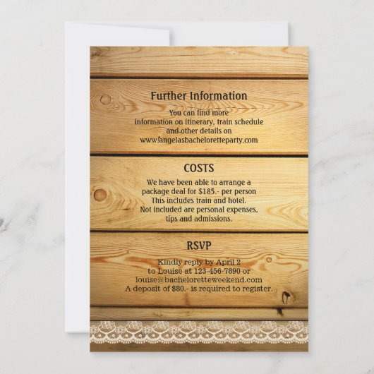 Uitnodiging tot het programma Cowgirl Bachelorette (Achterkant)