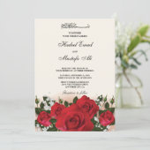 uitnodiging tot het rode florale islamitische huwe (Staand voorkant)