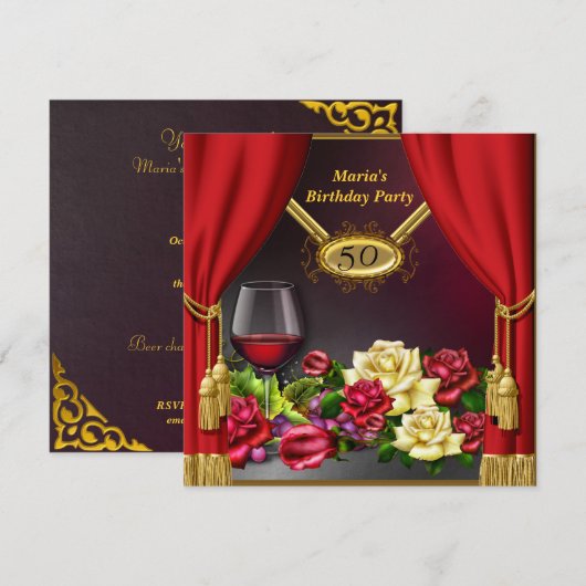 Uitnodiging tot het rode gordijn (Voorkant / Achterkant)