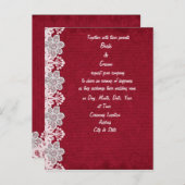 Uitnodiging tot het Rode Lace Wedding (Voorkant / Achterkant)