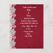 Uitnodiging tot het Rode Lace Wedding (Voorkant)