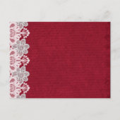 Uitnodiging tot het Rode Lace Wedding Briefkaart (Achterkant)