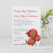 uitnodiging tot het rode papaverhuwelijk (Staand voorkant)