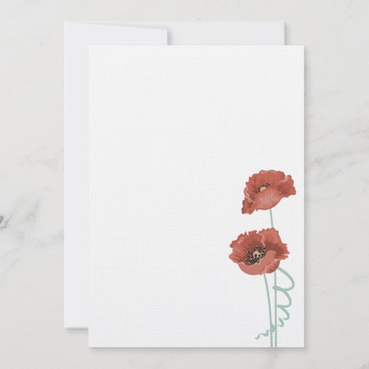 Uitnodiging tot het Rode Peonies-huwelijk (Achterkant)