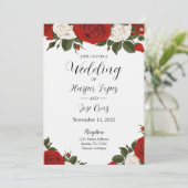 Uitnodiging tot het rode rozenhuwelijk (Staand voorkant)