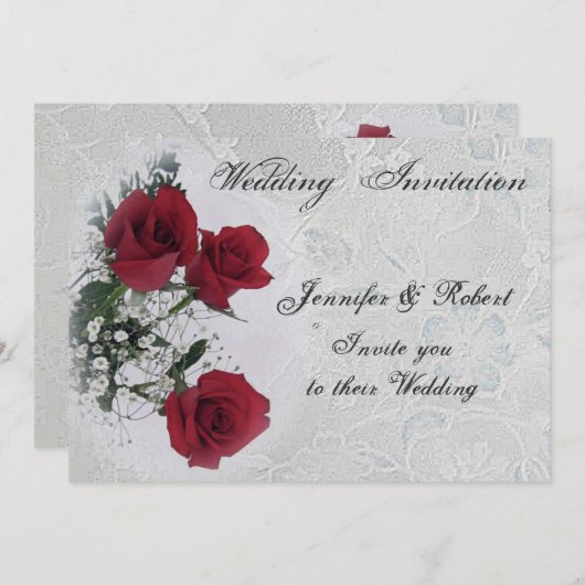 Uitnodiging tot het rode rozenhuwelijk (Voorkant / Achterkant)