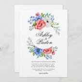 Uitnodiging tot het rode, witte en blauwe huwelijk (Voorkant / Achterkant)