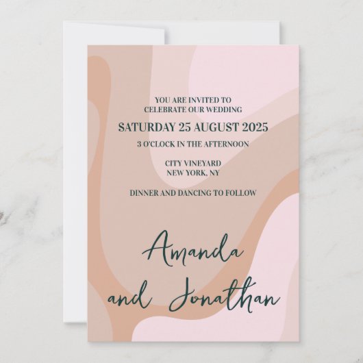 Uitnodiging tot het rondtrekken van een roze Retro (Voorkant)