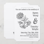 uitnodiging tot het Roos van Floral (Voorkant / Achterkant)