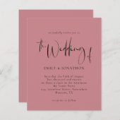 Uitnodiging tot het Roos van het huwelijk van het (Voorkant / Achterkant)