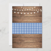 Uitnodiging tot het Rustic Wedding Jubileum Blue P (Achterkant)