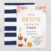 Uitnodiging tot het thema Champagne brunch (Voorkant / Achterkant)