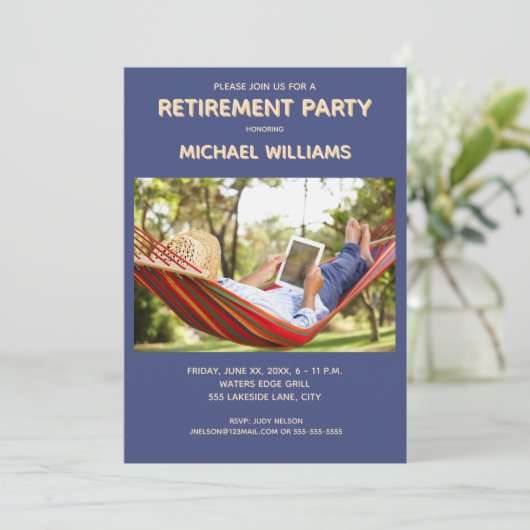 Uitnodiging tot het thema Pensioenpartij (Staand voorkant)